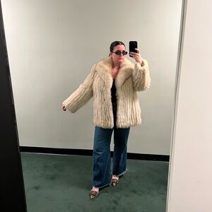 100% Authentic Fox Fur White Coat